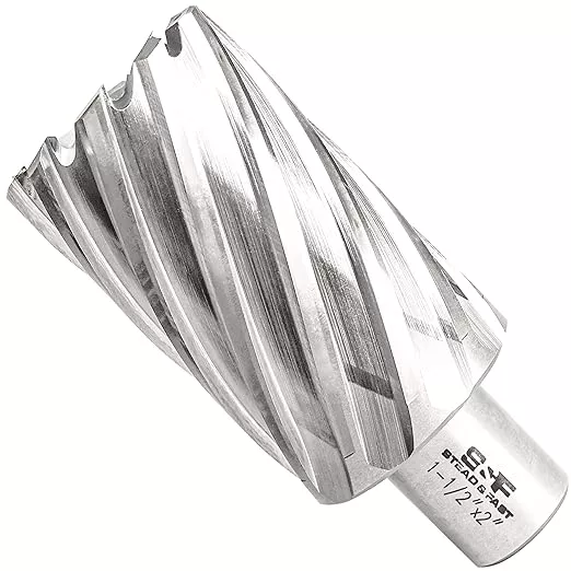 S&F STEAD & FAST HSS Annular Cutter 1-1/2" Diameter 2" Cutting Depth, Mag Drill Bits with Pilot Pin for Magnetic Drill Press