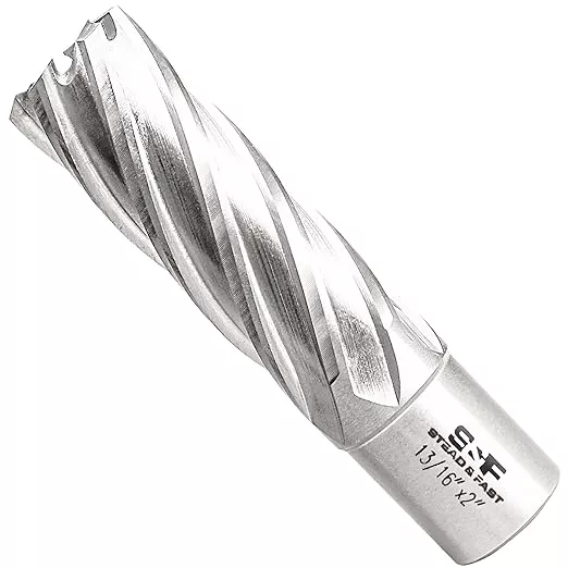 S&F STEAD & FAST HSS Annular Cutter 13/16" Diameter 2" Cutting Depth, Mag Drill Bits with Pilot Pin for Magnetic Drill Press
