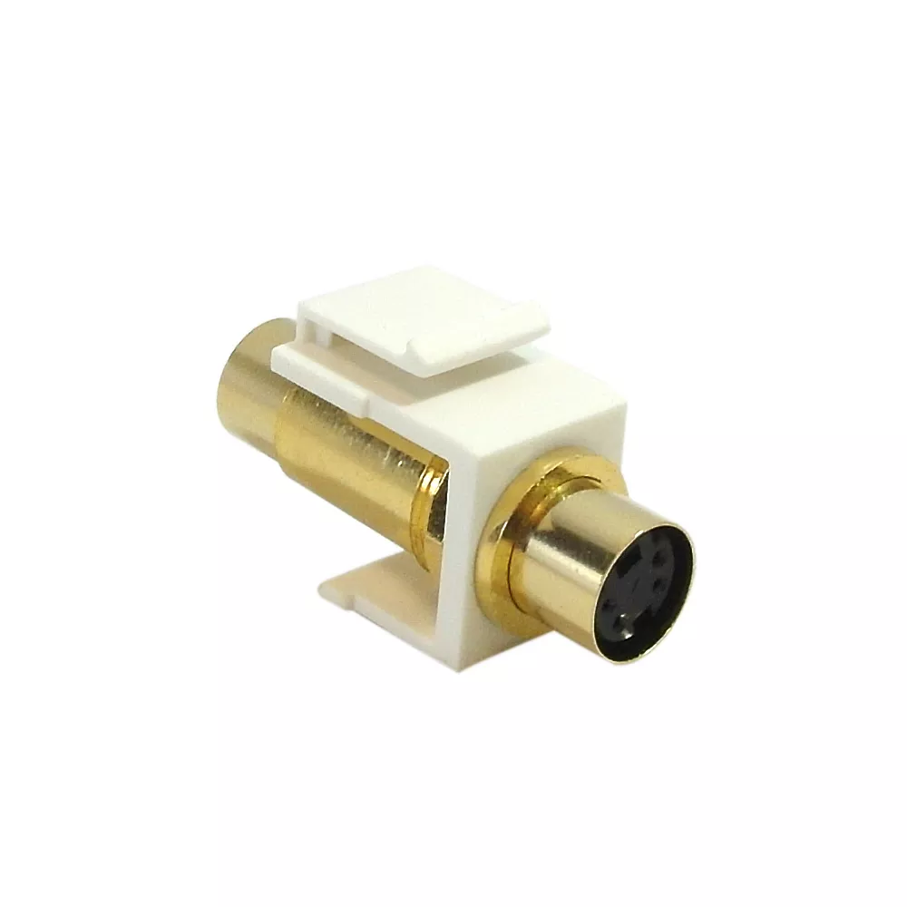 S-Video Female/Female Keystone Wall Plate Insert,Gold Plated