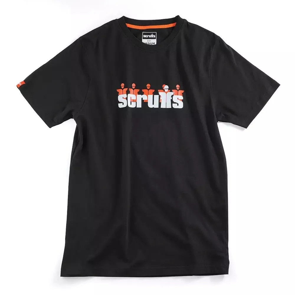 Scruffs Graphic T-Shirt Black Cotton - Choose Size