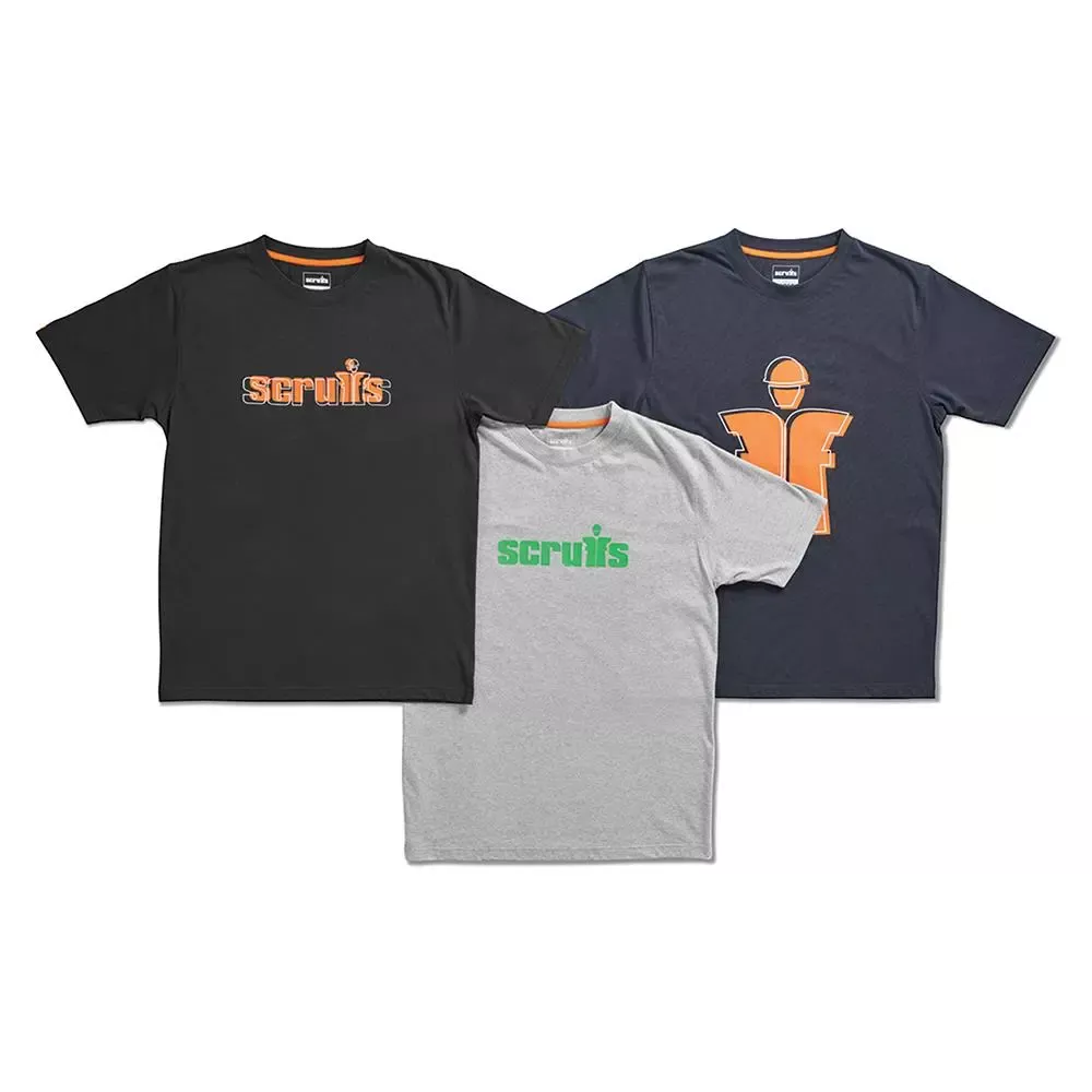 Scruffs Houghton 3 Pack Logo T-Shirt - Choose Size