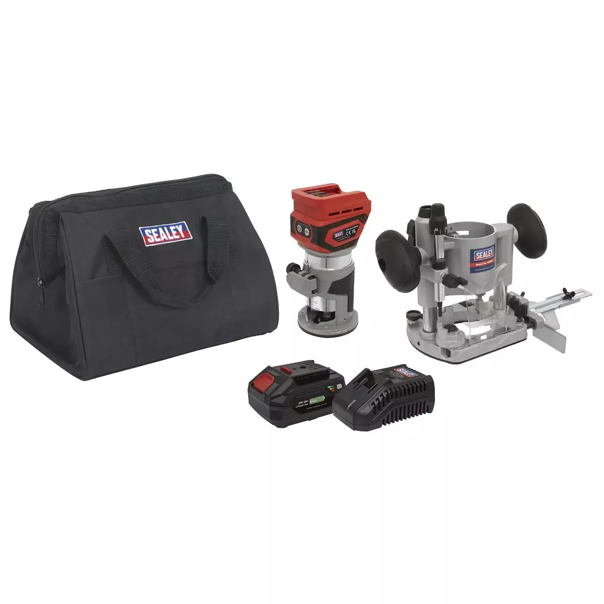 Sealey 20V SV20 Series Cordless Trimming Router Kit 4Ah - 1 Battery