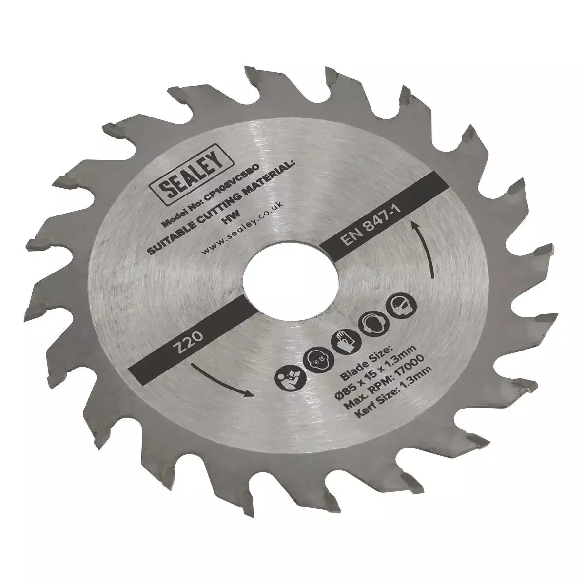 Sealey Circular Saw BladeØ85 x 15 x 1.3mm 20tpu