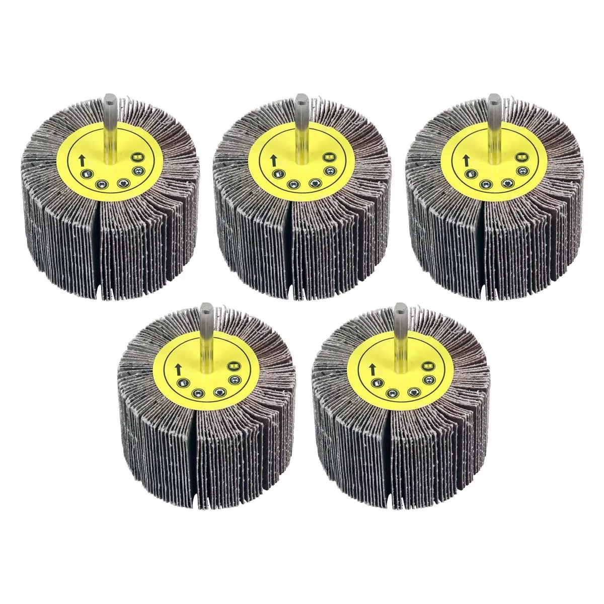 Sealey Flap Wheel Ø80 x 50mm Ø6mm Shaft Assorted Grit - Pack of 5