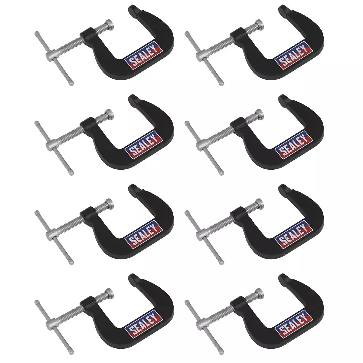 Sealey Junior C-Clamp 8pc Set - 28mm x 28mm