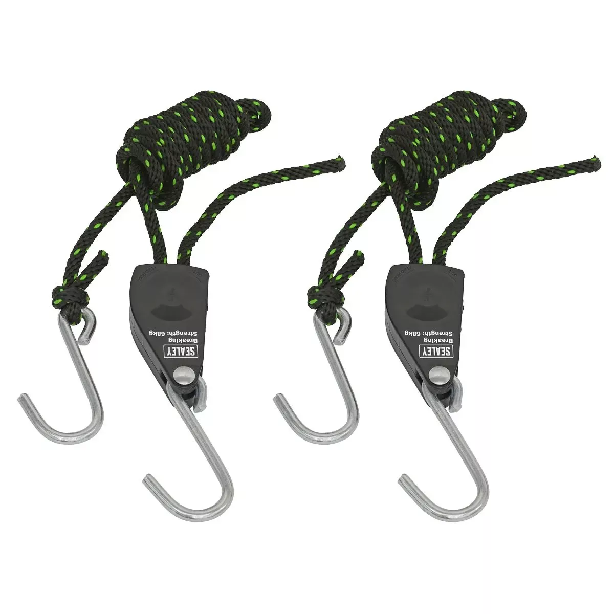 Sealey Parts Hanger/Tie Down Ratchet 2m with S-Shaped Hooks - Pack of 2