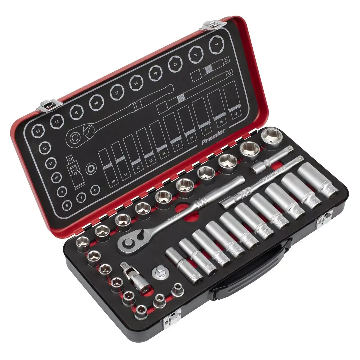 Sealey Premier Platinum Socket Set 3/8"Sq Drive 32pc - Premier Platinum