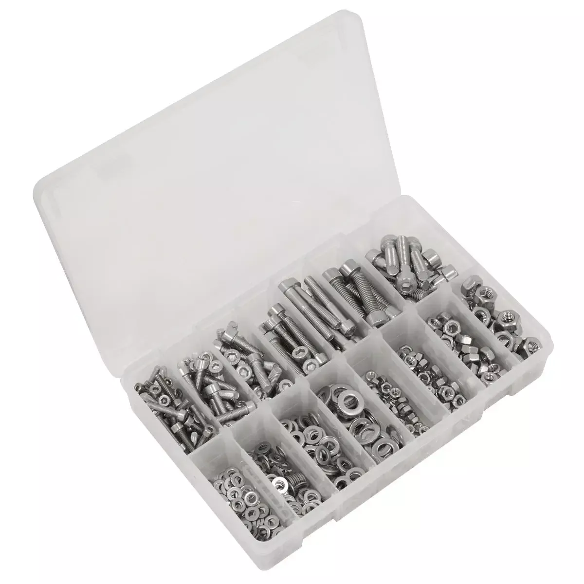 Sealey Stainless Steel Hex Socket Bolt, Washer & Nut Assortment 710pcs