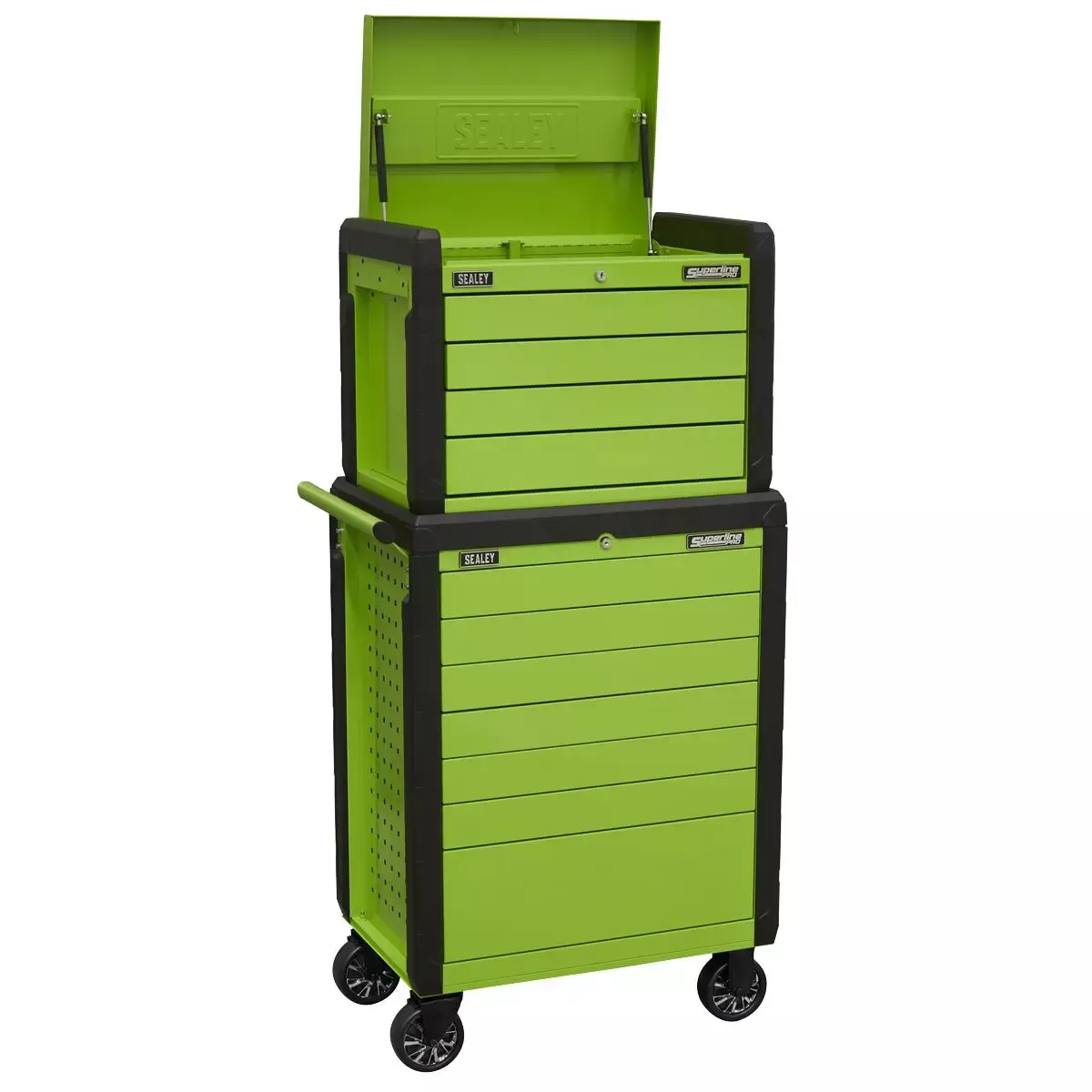 Sealey Superline Pro Topchest & Rollcab Combination 11 Drawer Push-To-Open - Green