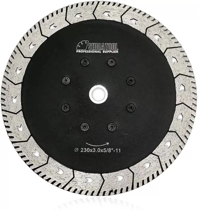 SHDIATOOL 9 - Inch Diamond Saw Blades Cutting Disc Two-in-One Design Cut Grind Sharpen Marble Granite Concrete and Bricks 5/8"-11