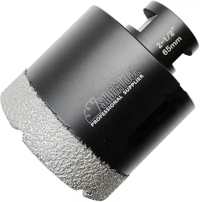 SHDIATOOL Diamond Core Drill Bits 2-1/2 Inch for Porcelain Ceramic Tile Marble Brick Vacuum Brazed Hole Saw 65mm