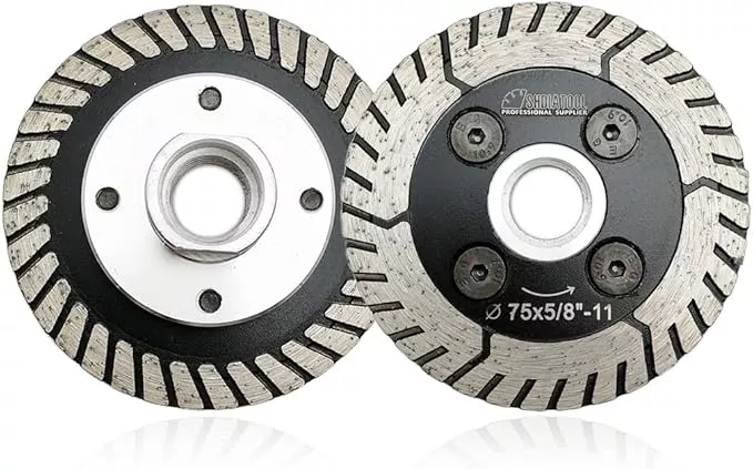 SHDIATOOL Diamond Granite Cutting Blades 3 Inch Two-in-One Design Cut Grind Sharpen Marble Concrete and Bricks(2-Pack)