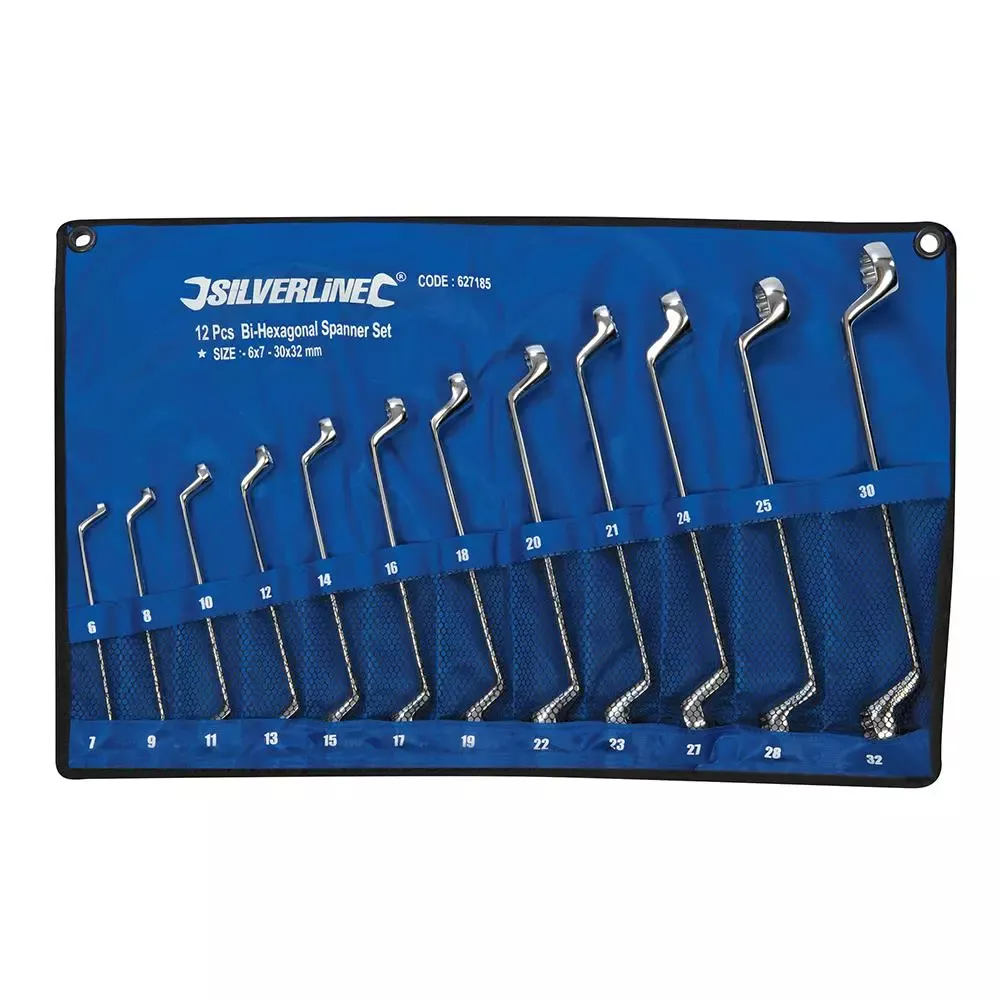 Silverline Deep Offset Ring Spanners Set 12pce 6 - 32mm 627185