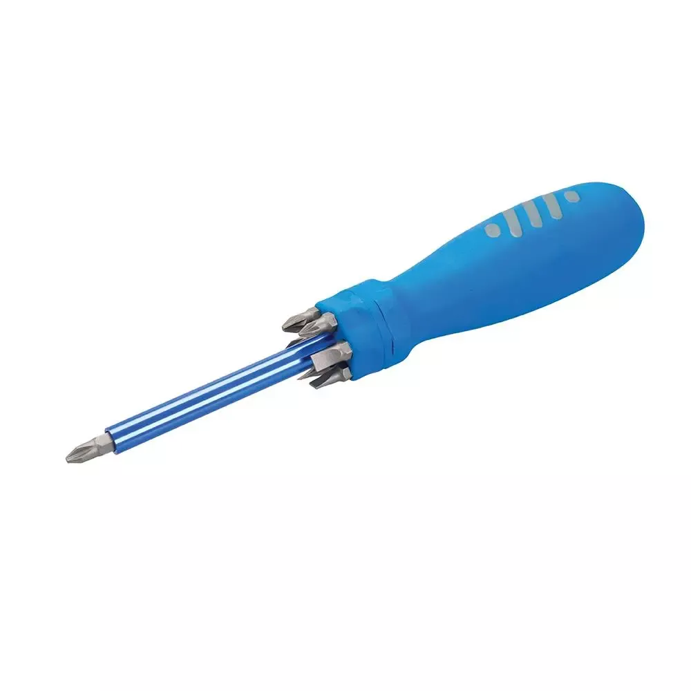 Silverline Multi-Bit Screwdriver with Telescopic Pick-Up Magnet 7 Driver Bits 250547