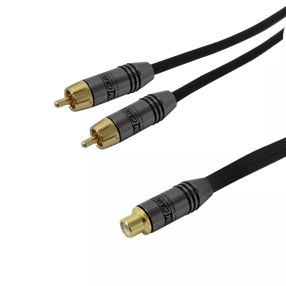 Single RCA Female to 2X RCA Male Audio CableFT4 - 3 ft