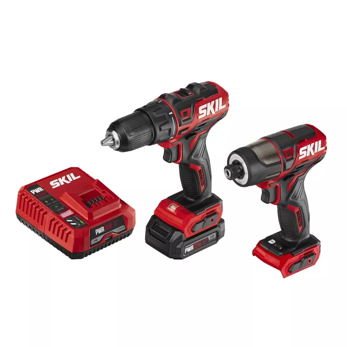 SKIL CB742901 PWR CORE 12 Brushless 12V Drill Driver & Impact Driver Kit