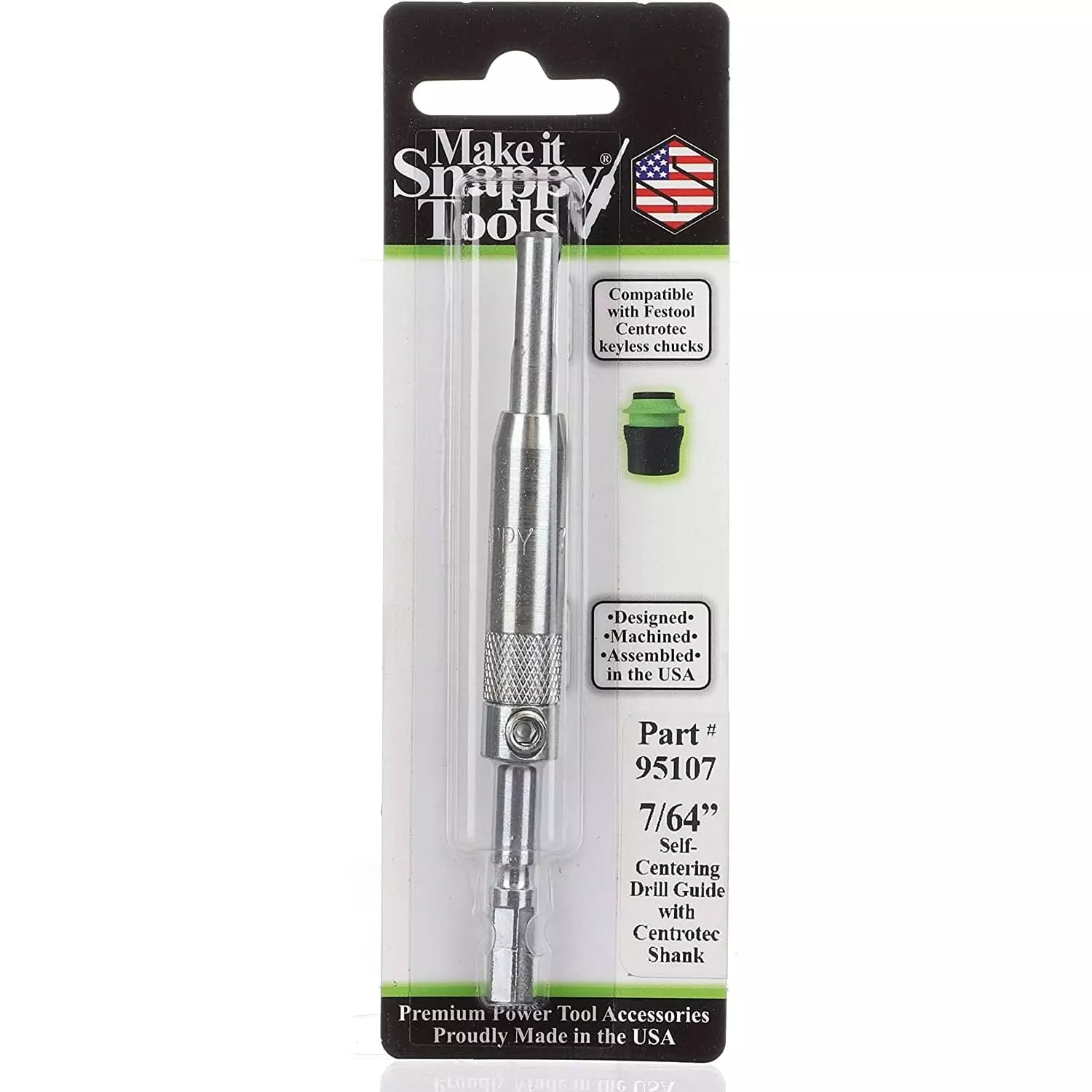 Snappy Tools 95107 Self-Centering Hinge Bit with Festool Centrotec Shank, 7/64"