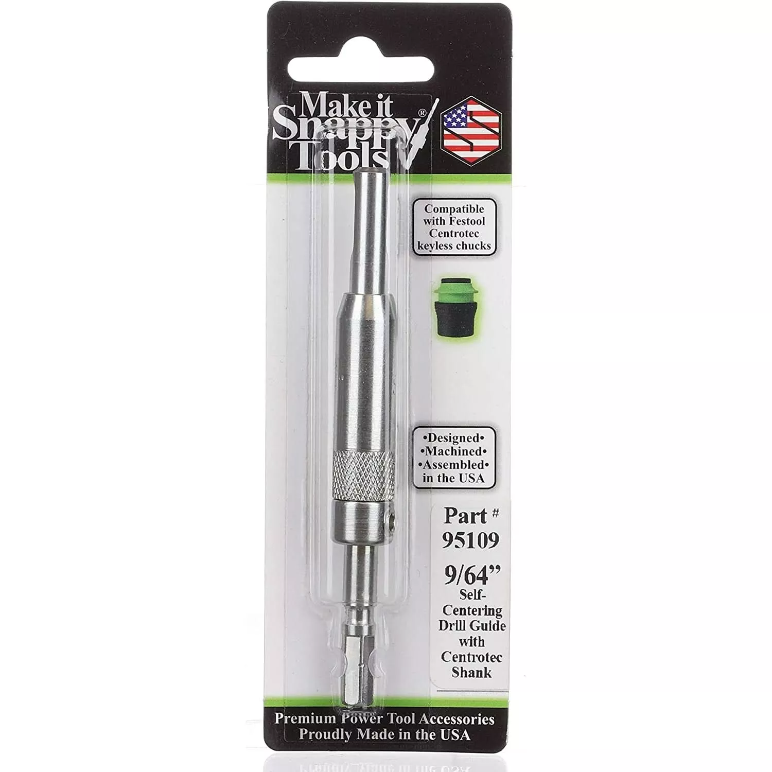 Snappy Tools 95109 Self-Centering Hinge Bit with Festool Centrotec Shank, 9/64"