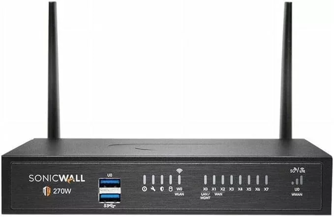 Sonicwall TZ270w Network Security/Firewall Appliance - Intrusion Prevention - 8 Port - 10/100/1000Base-T - Gigabit Ethernet - 256 MB/s Firewall Throughput - Wireless LAN IEEE 802.11 a/b/g/n/ac - DES,