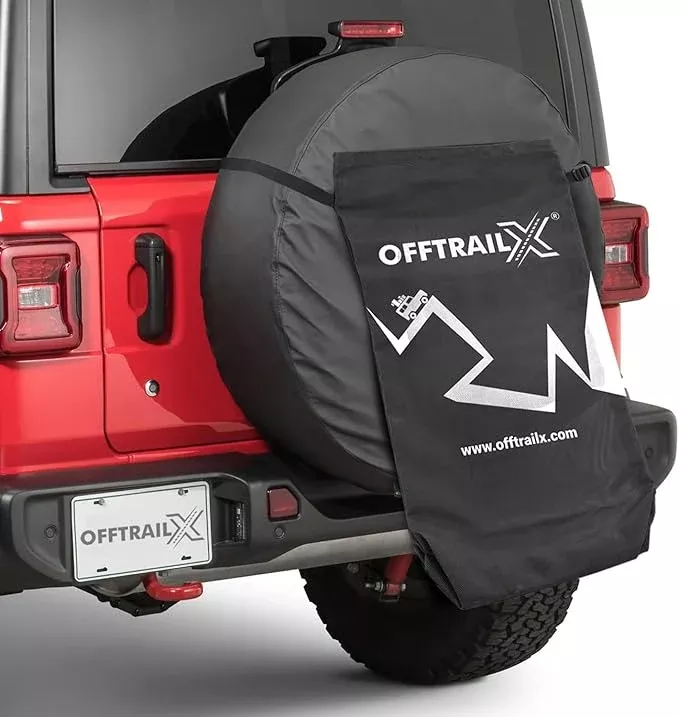Spare Tire Hanging Mesh Trash Bag Heavy Duty Cargo Storage Bag for Wrangler, Bronco, Jeep, Truck, SUV, Car, Trunk Organizer for Camping, Beach, Outdoor, Off-Road Recovery Gear