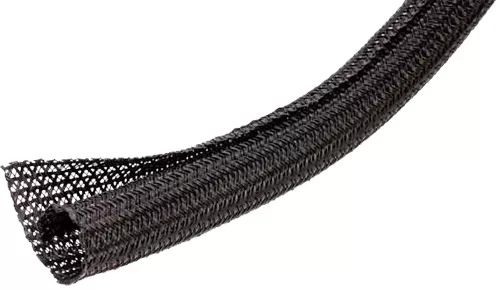 Split Braided Sleeving Black - 75 ft 3/8 Inch