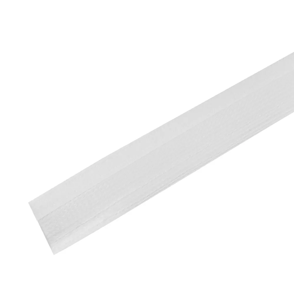 Split Hook and Loop Braided Sleeving White - 100 ft 3/4 Inch