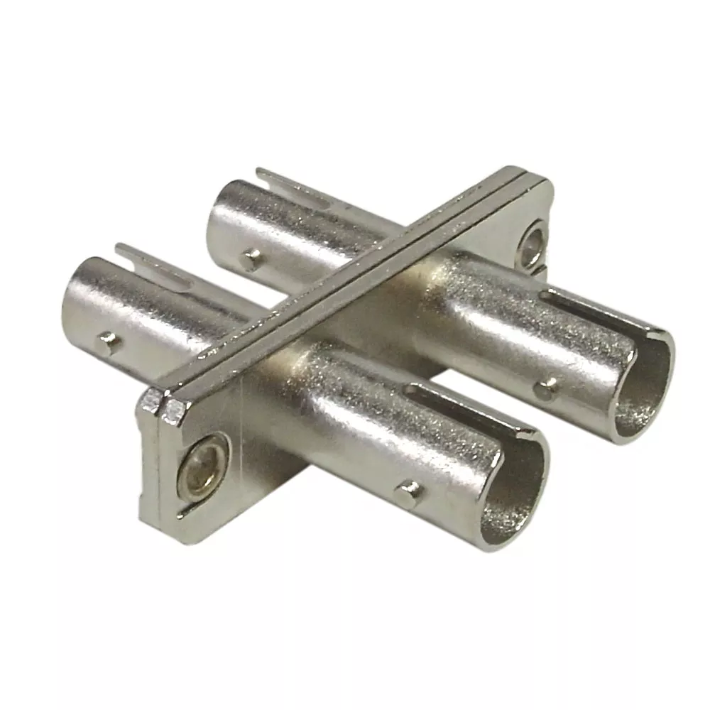 ST/ST Fiber Coupler F/F SM/MM Duplex Ceramic, Panel Mount, Metal