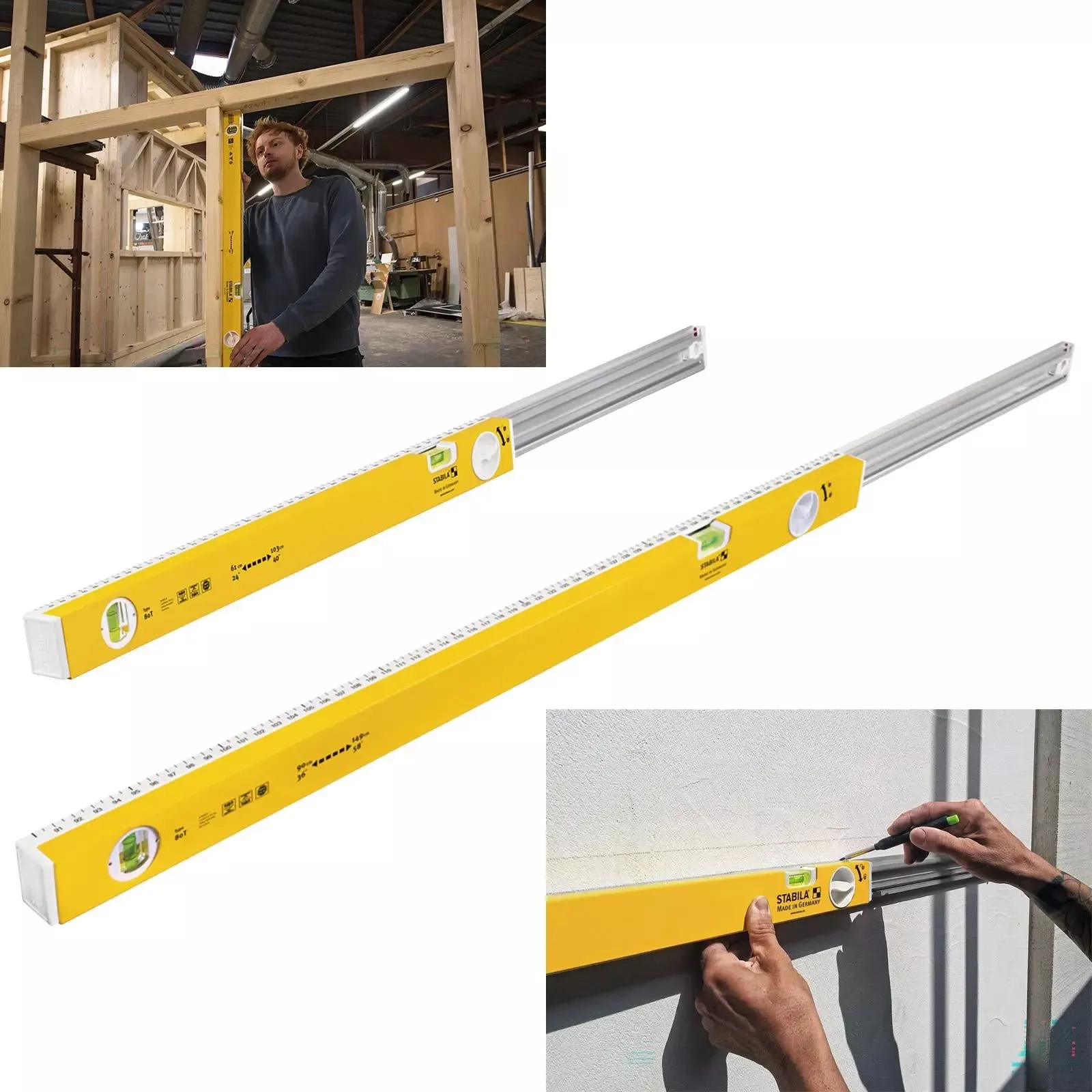 STABILA Type 80 T Telescopic Spirit Level Extending - Choose Size