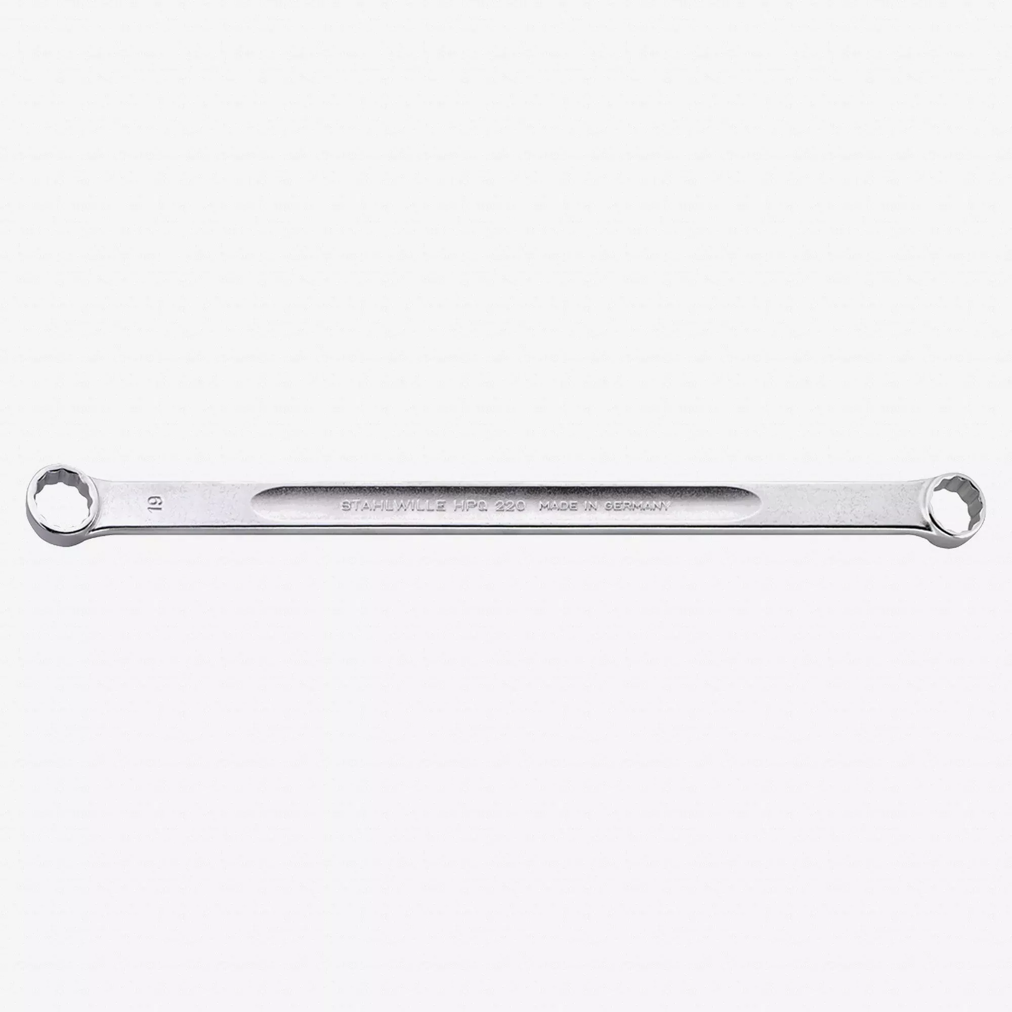 Stahlwille 220 Double Ended Ring Spanner, Extra Long 15 Deg. Offset, 17 x 19 mm