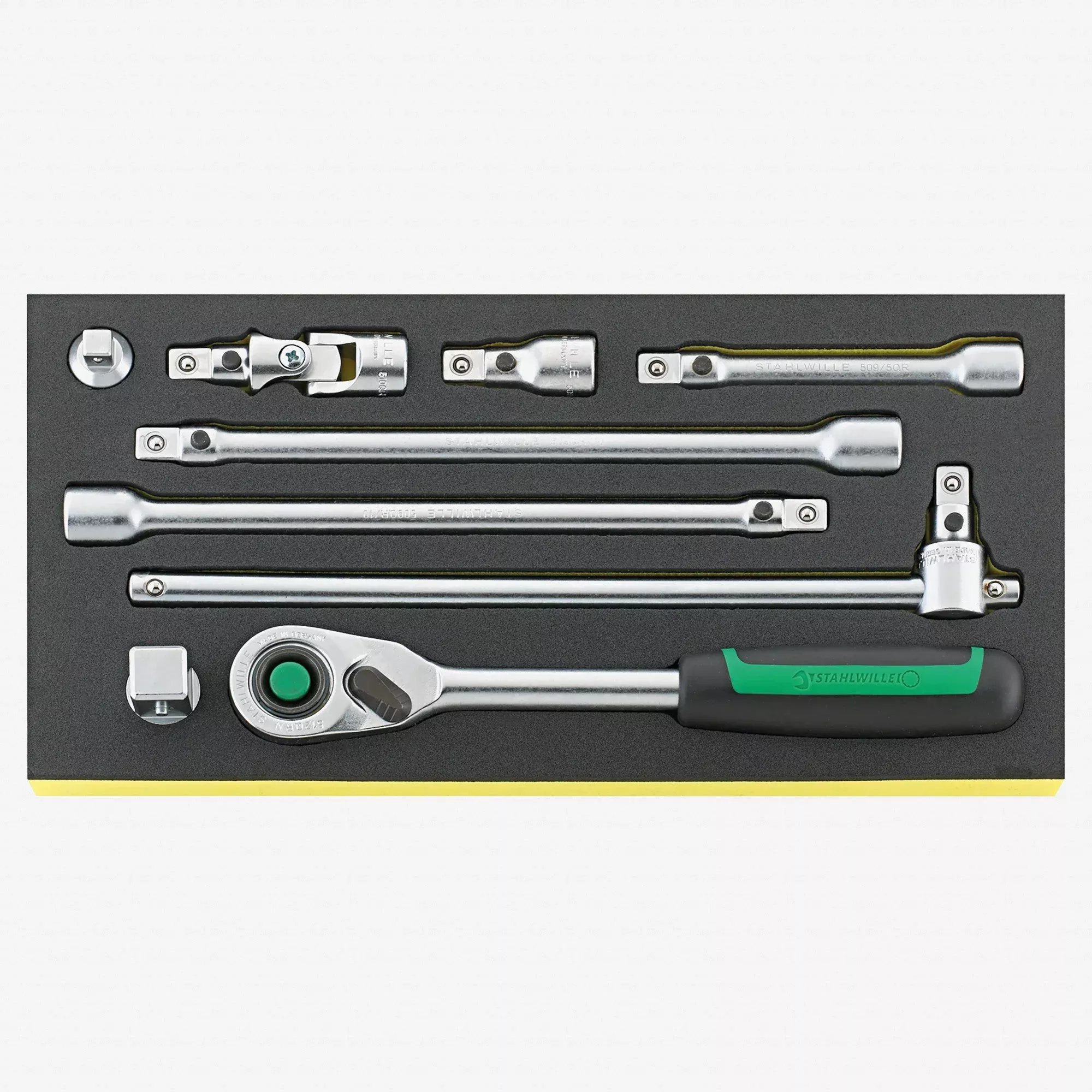 Stahlwille TCS 512/9 QR 1/2" Ratchet Set with Accessories, 9 Pieces