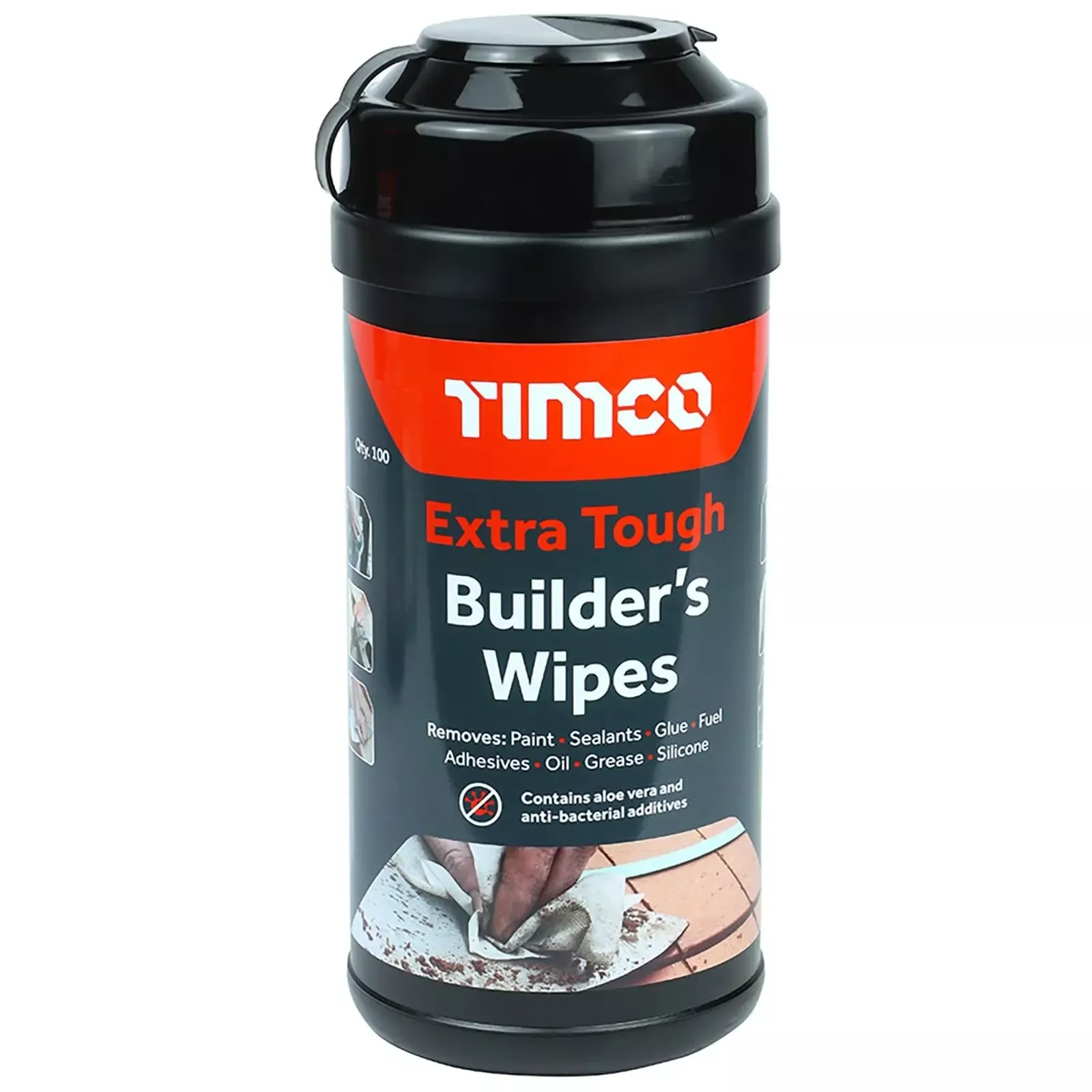 TIMCO Extra Tough Builders Wipes 100 Wipe Tub SCRUB