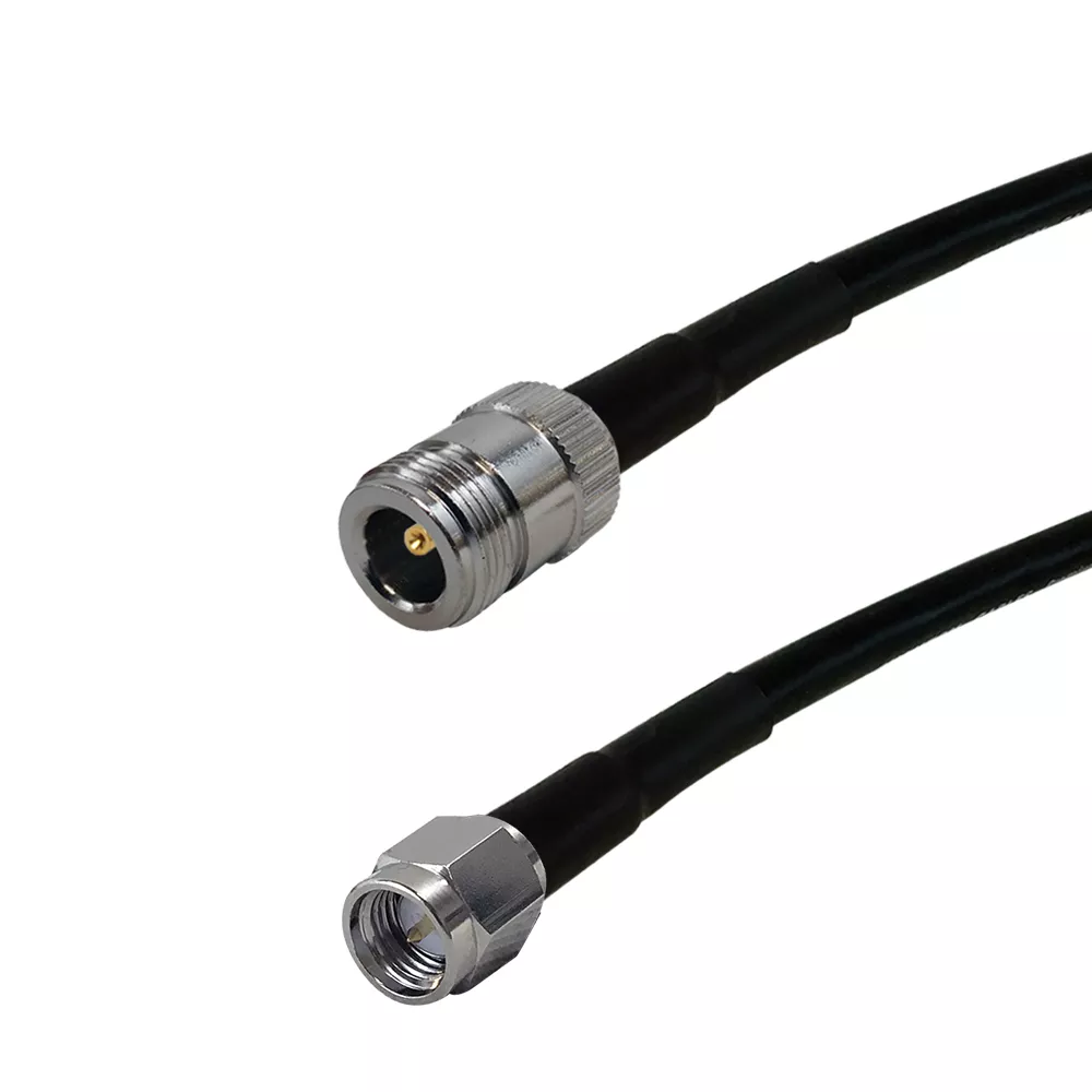 Times Microwave LMR-195 N-Type Female to SMA Male Cable - 1. 5 ft