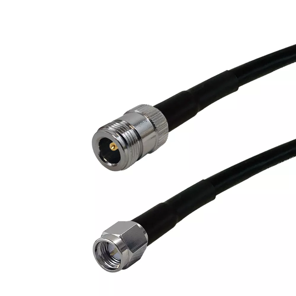 Times Microwave LMR-240 N-Type Female to SMA Male Cable - 1.5 ft