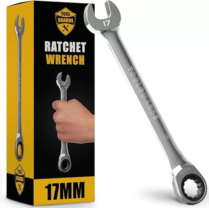 TOOLGUARDS 17mm Wrench - Ratcheting Wrench - Slim Profile - Ratchet Wrench - 100% Lifetime Satisfaction Guarantee