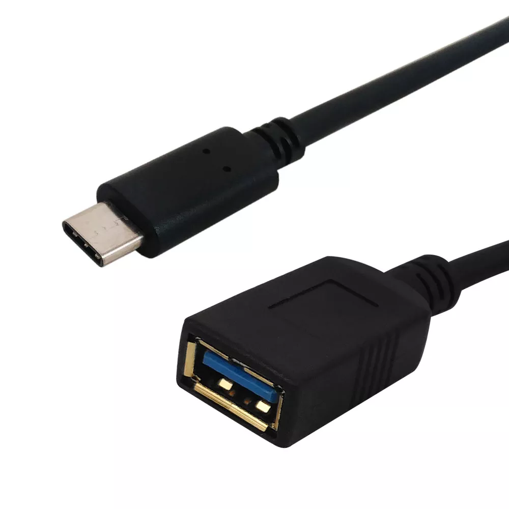 USB 3.1 Type-C Male to AFemale Cable 5G 3A - 1 ft - Black