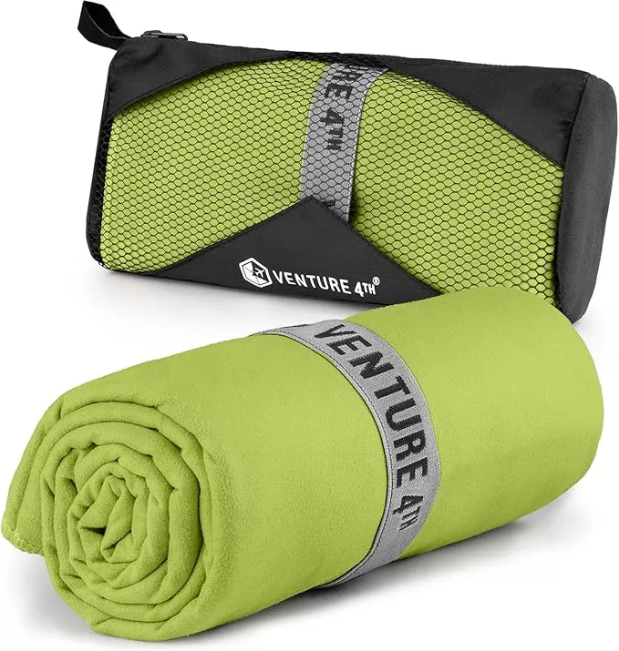 VENTURE 4TH Quick Dry Towel. Microfiber Travel Towel Ideal for Camping, Hiking, Backpacking, Gym. Lightweight & Fast Drying Travel Towels for Body. Compact & Easy to Pack - Charcoal Medium