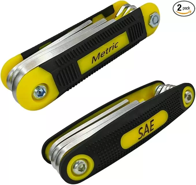 warmtree 17-Piece Folding Allen Wrench Set | Metric & SAE Sizes | 2-Pack Portable Hex Tool for Home Repair & Professional Use
