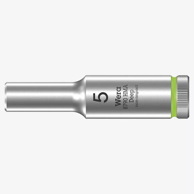 Wera 004501 Deep Socket, 5.0 x 1/4"