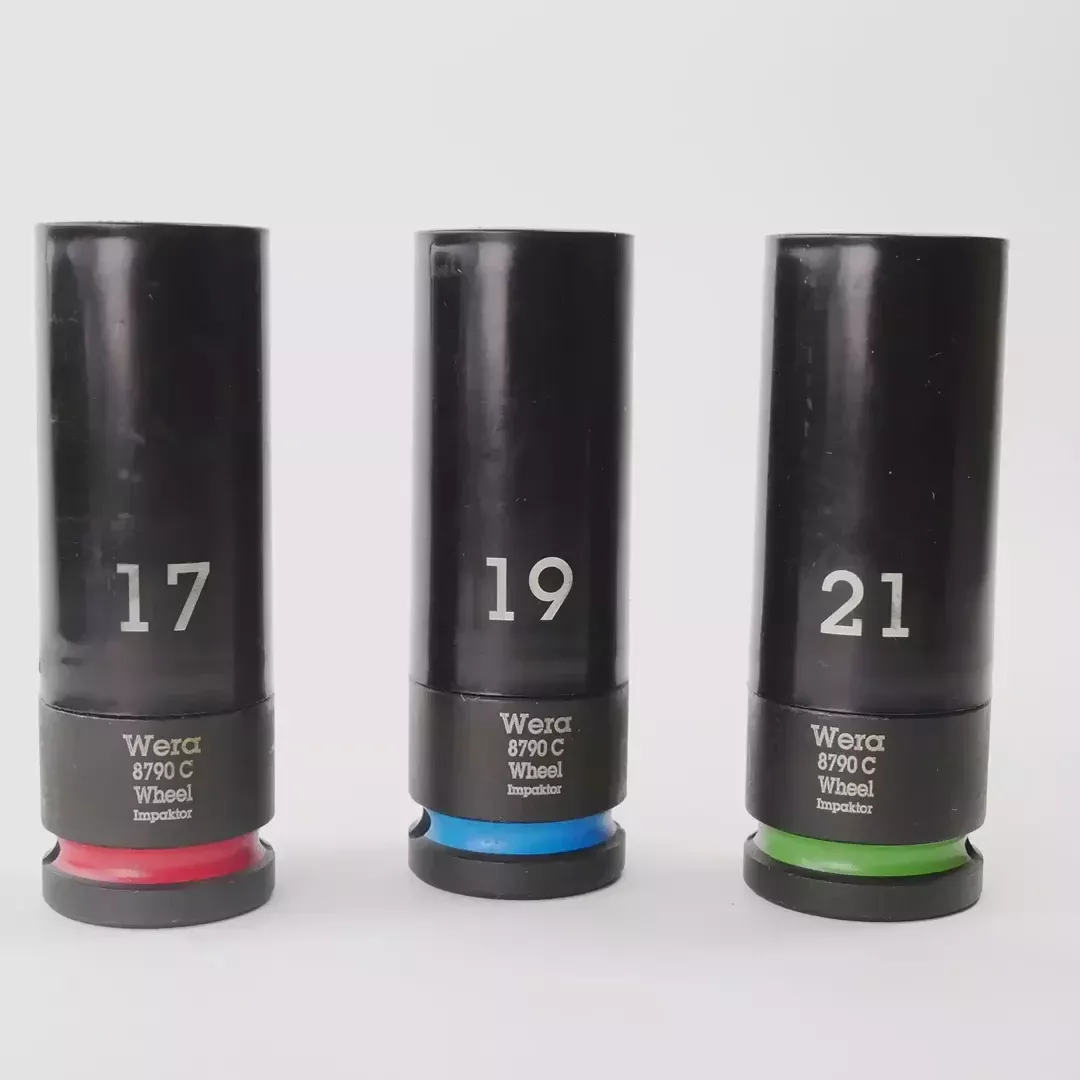 Wera 004595 Lug Nut 1/2" Impact Socket Set, with Plastic Sleeve, 3 Pieces