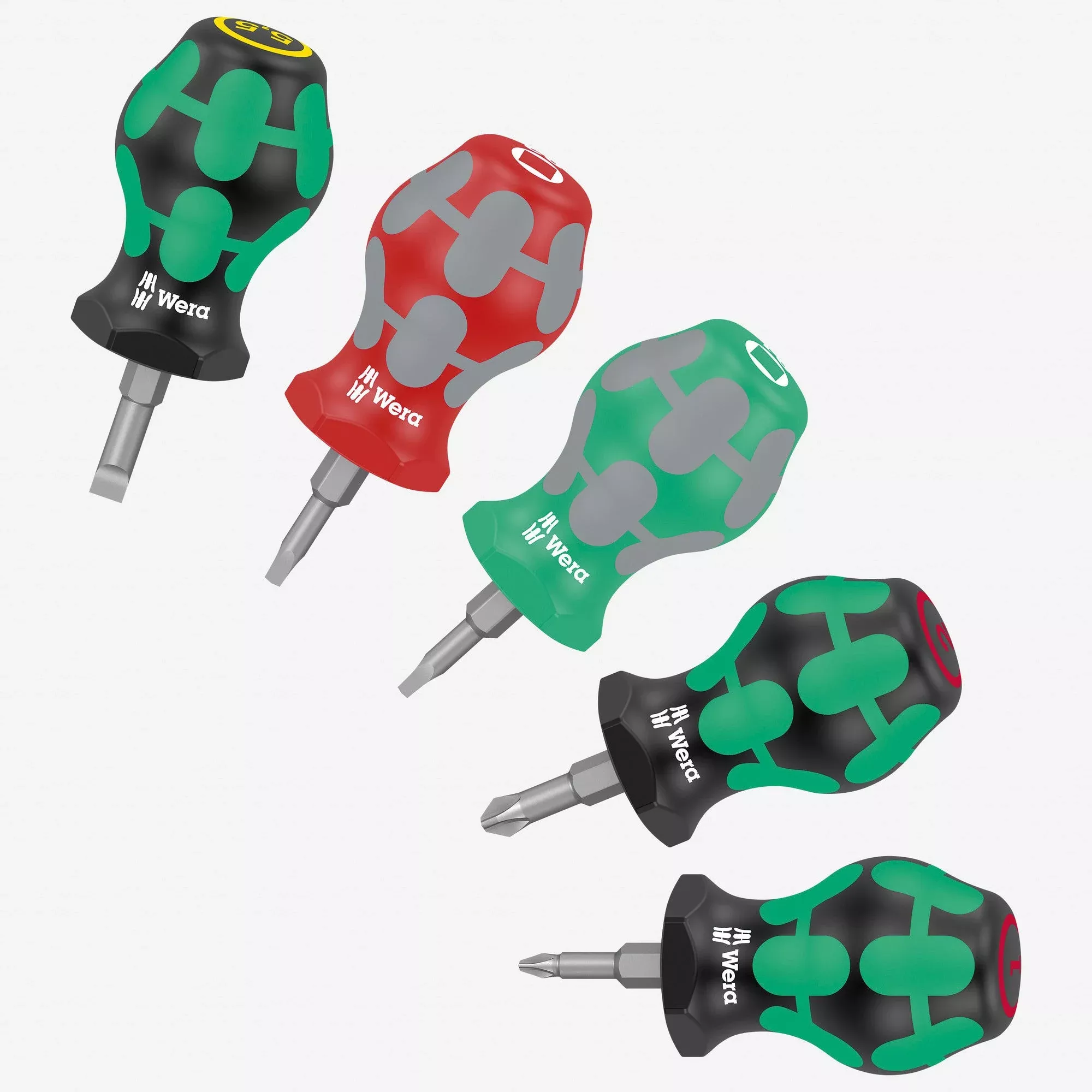 Wera 008872 Square/Phillips/Slotted Stubby Set 3, 5 Pieces