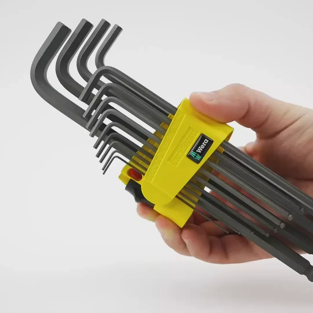 Wera 021728 Hex + Ball End Hex SAE L-key Clip Set, 13 Pieces