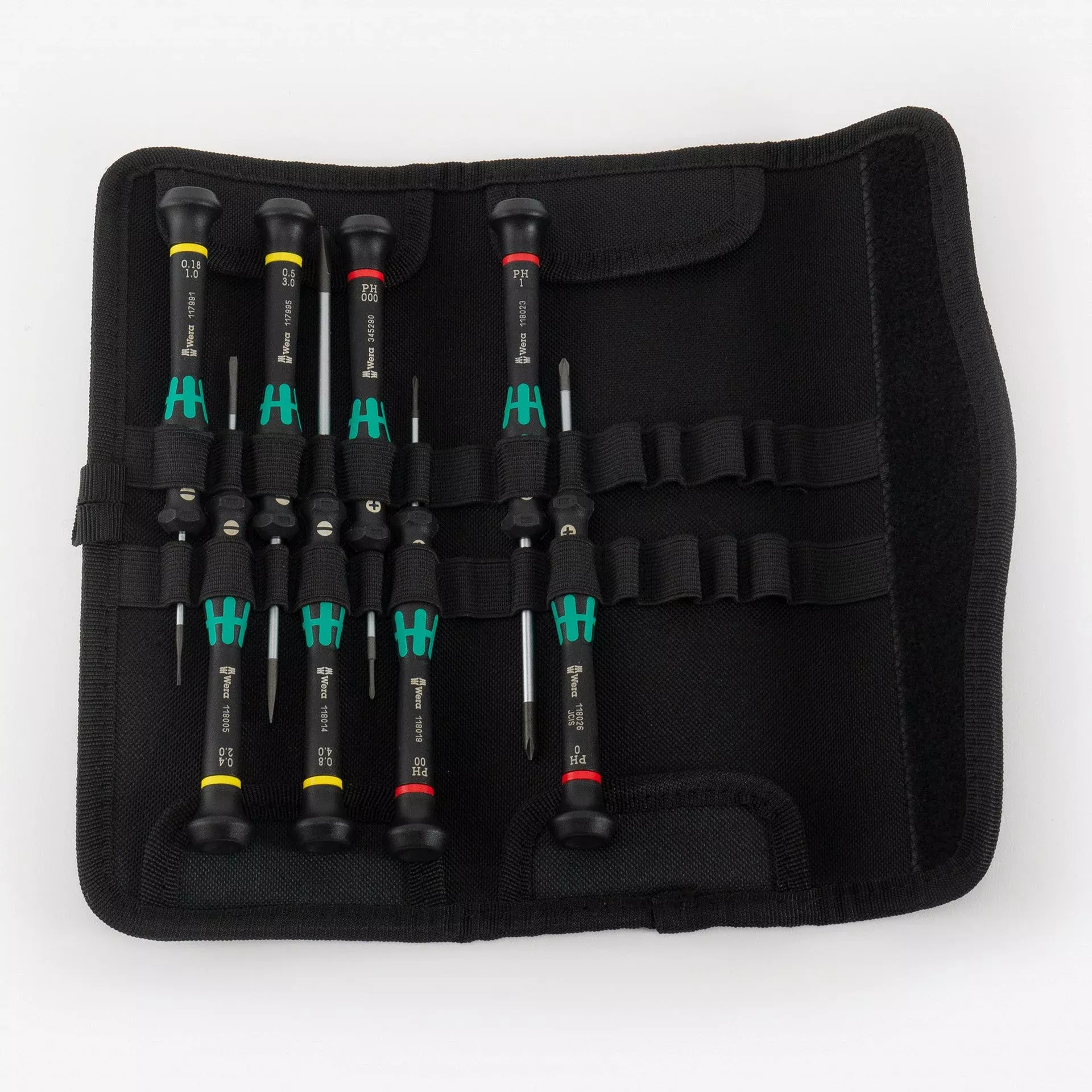 Wera 973679 Kraftform Micro-Set/8 B Slotted and Phillips Screwdriver Set, 8 Pieces