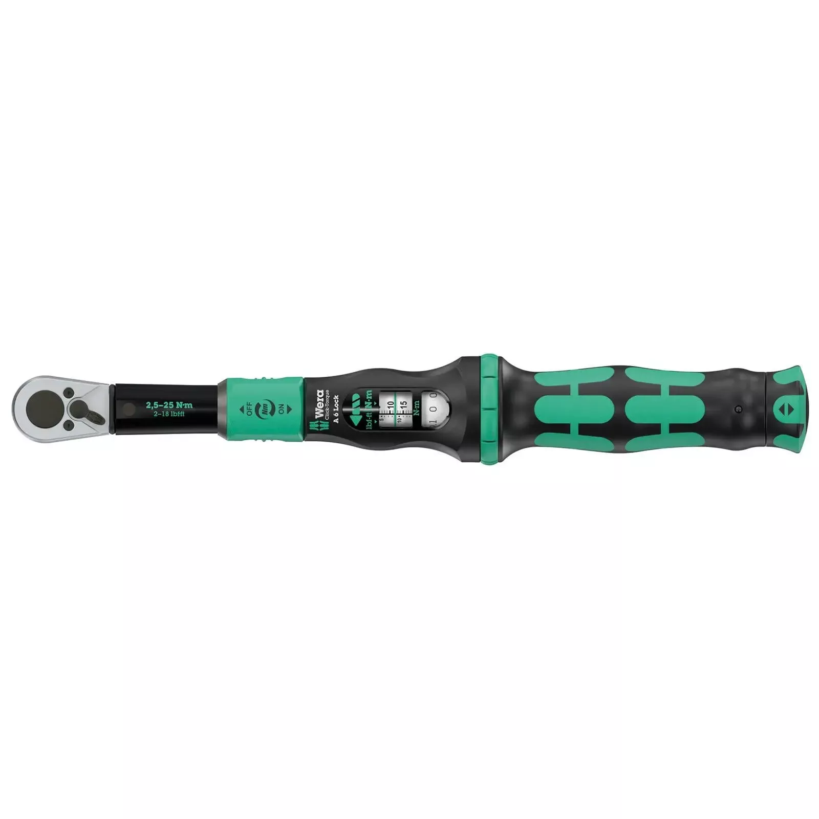 Wera Click Torque Lock Wrench A 6 Reversible Ratchet 2.5-25 Nm 1/4" Hex Clockwise Torque Operation