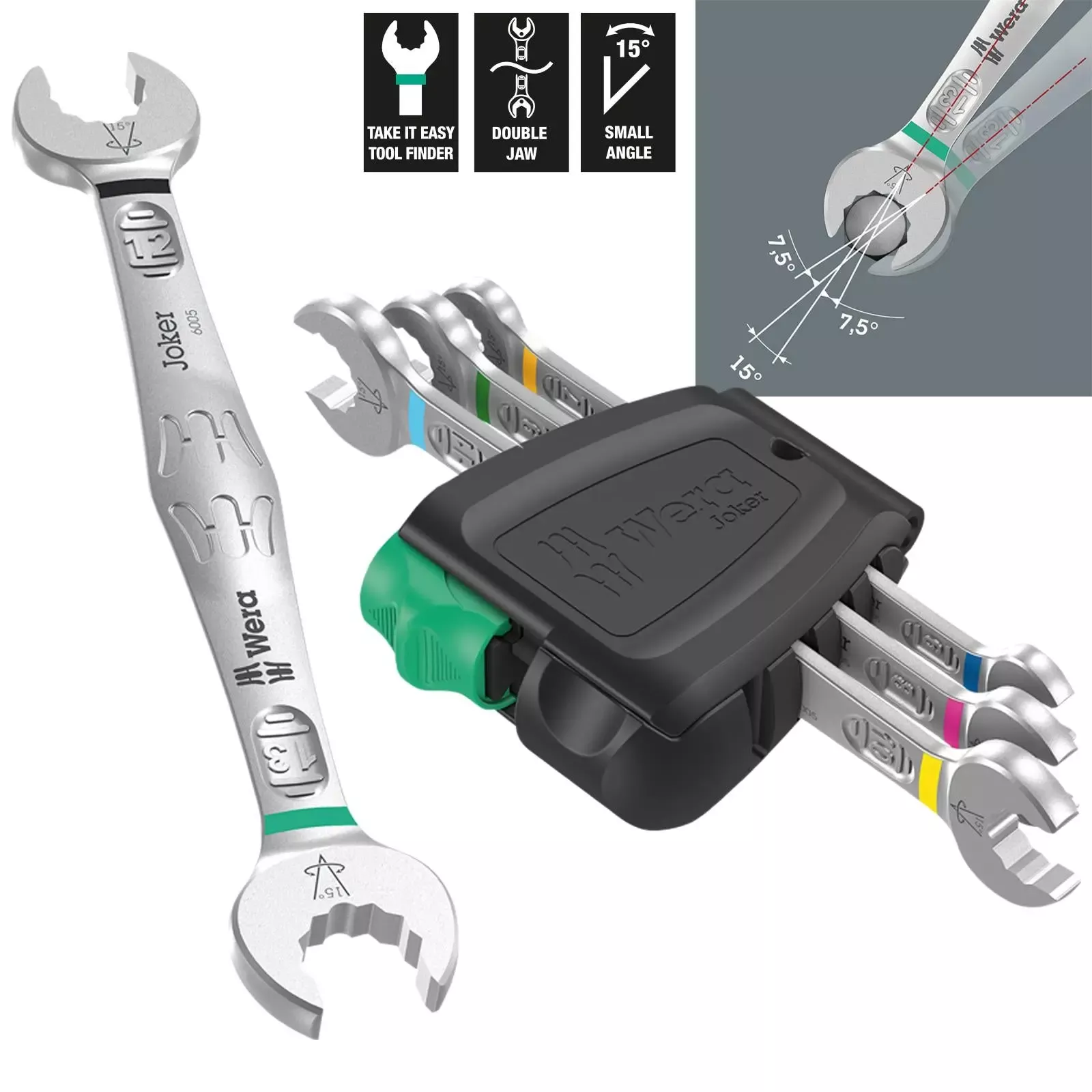 Wera Open Ended Spanner Wrench Set 4 Piece 6-13mm 6005 Joker 4 Set 1