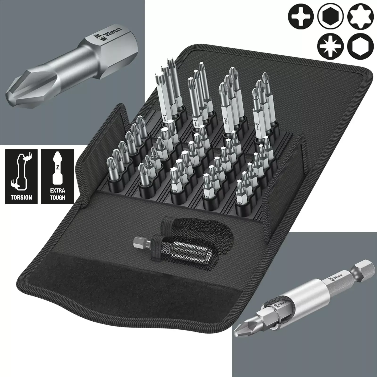 Wera Screwdriver Bit Set 43 Piece Bit Safe 43 Universal 1 with Bit Holder