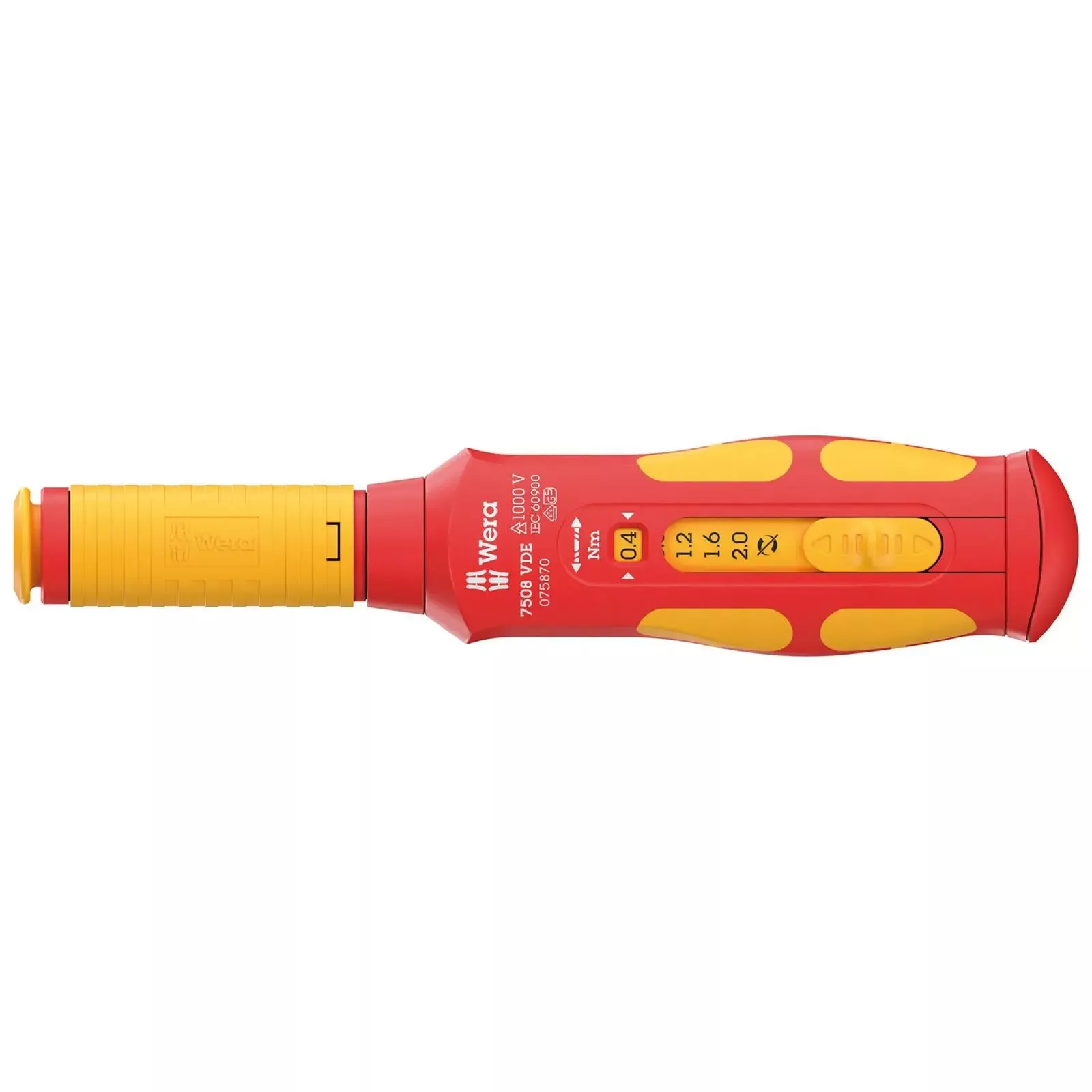 Wera VDE Safe Torque Screwdriver 0.4-2.0 Nm 7508 VDE Kraftform Speed Torque