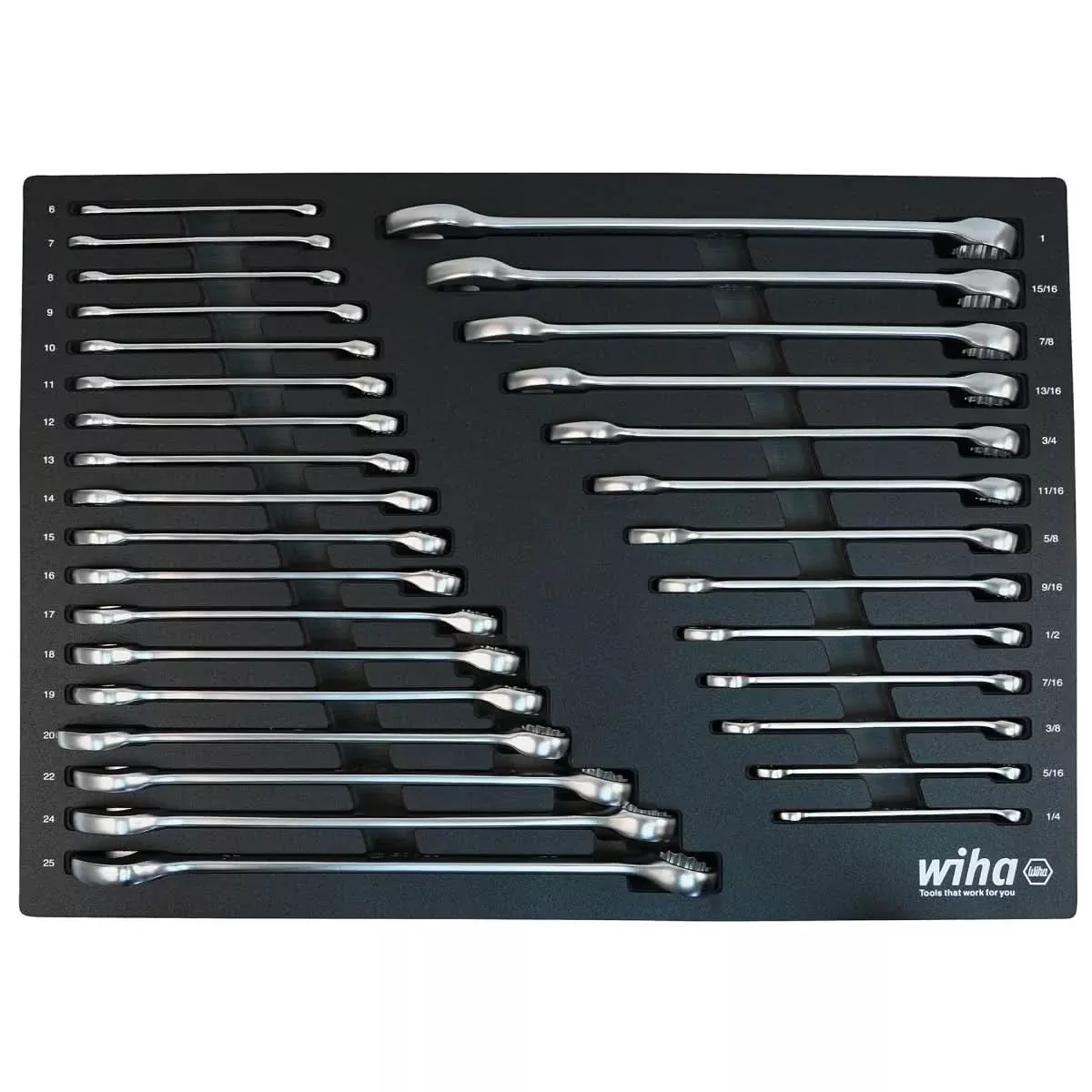 Wiha 30492 31-Piece SAE/Metric Combination Wrench Set
