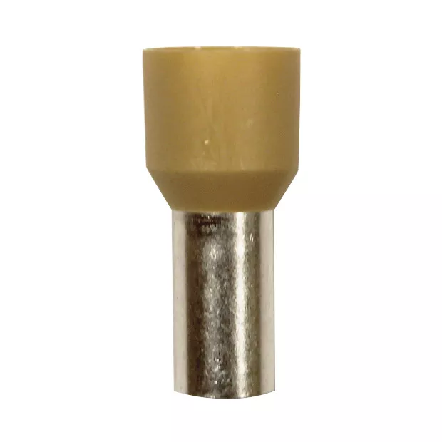 Wire Ferrule, Beige, AWG 2, 16 mm Barrel, 25 per bag