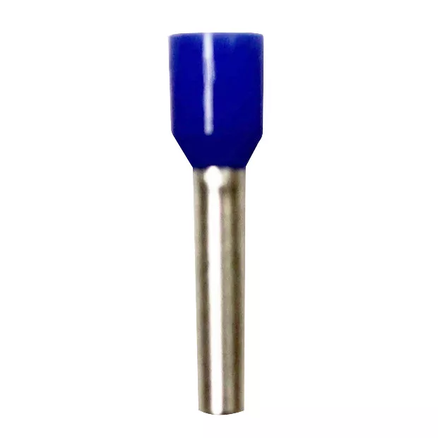 Wire Ferrule, Blue, AWG 14, 12 mm Barrel, 500 per bag