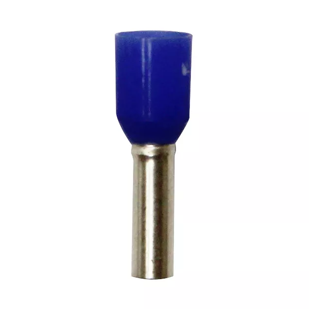 Wire Ferrule, Blue, AWG 14, 8 mm Barrel, 500 per bag